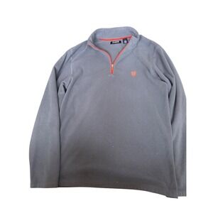 Chaps Sport Mens Fleece Pullover Quarter Zip Gray Size M